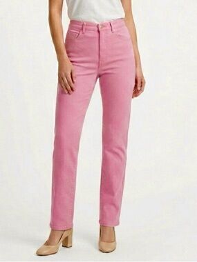 Doncaster Pink Stretch Jeans Straight Leg High Rise NWT 10